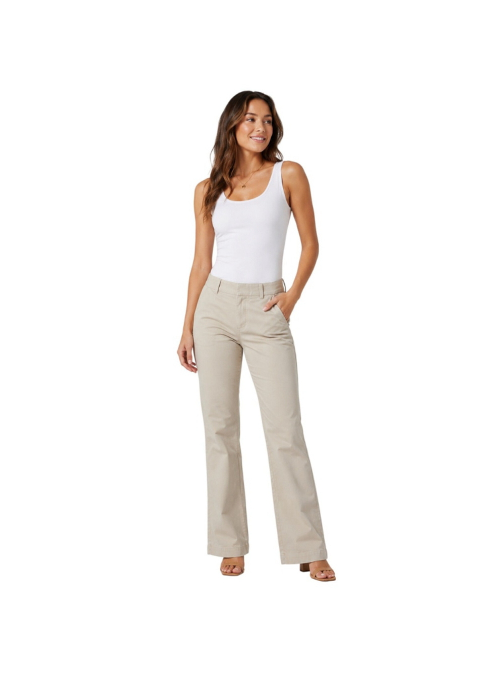NWT dockers khaki work career casual pants Mid rise curvy 10 metro pant NEW boot